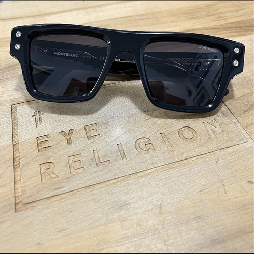 Rectangular Sunglasses with Black-Colored Acetate Frame - Luxury Sunglasses  – Montblanc® CA